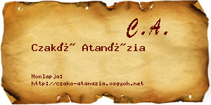 Czakó Atanázia névjegykártya